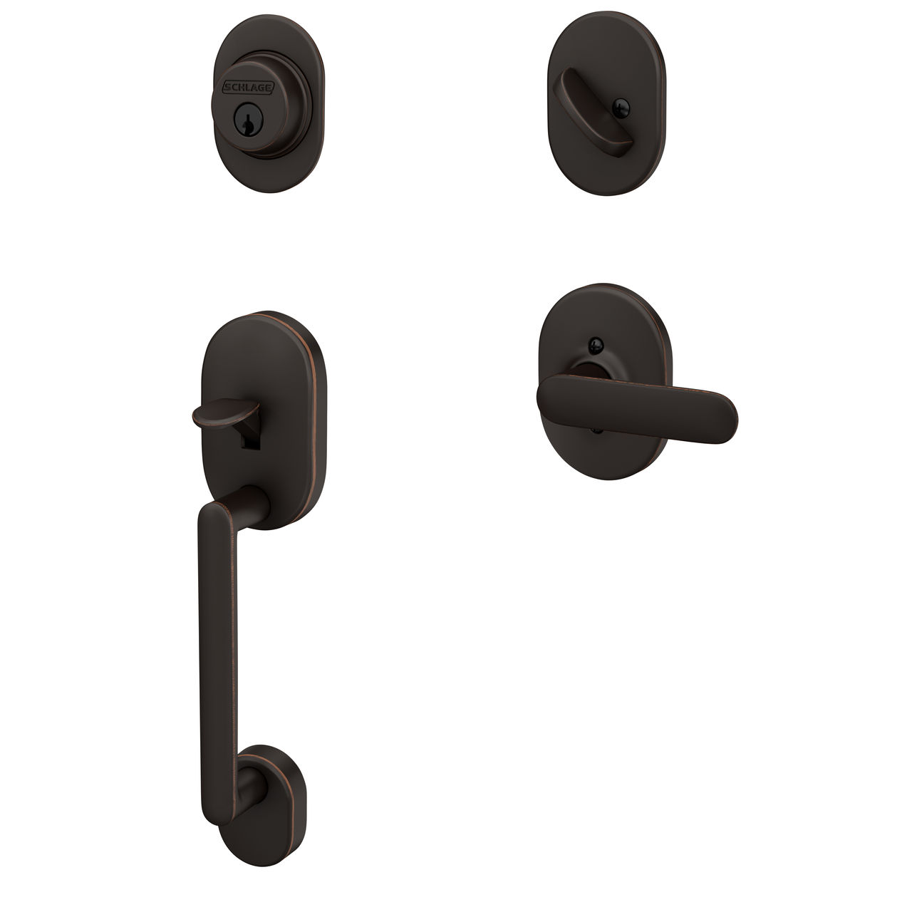 Single Cylinder Handleset and Davlin Lever with Remsen Trim