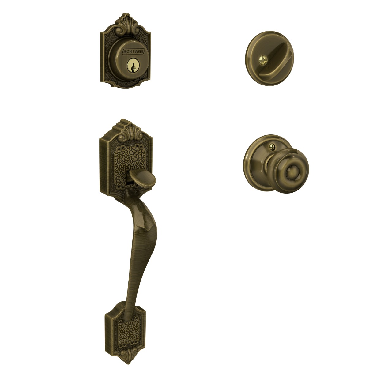 Image for Single Cylinder Handleset and Georgian Knob