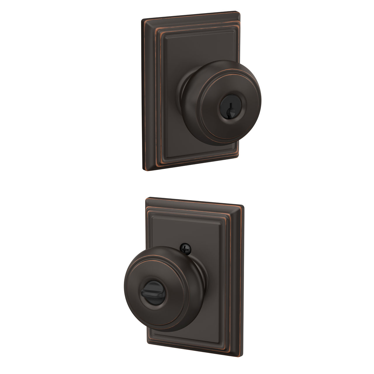 Andover Knob Keyed Entry Lock with Addison Trim