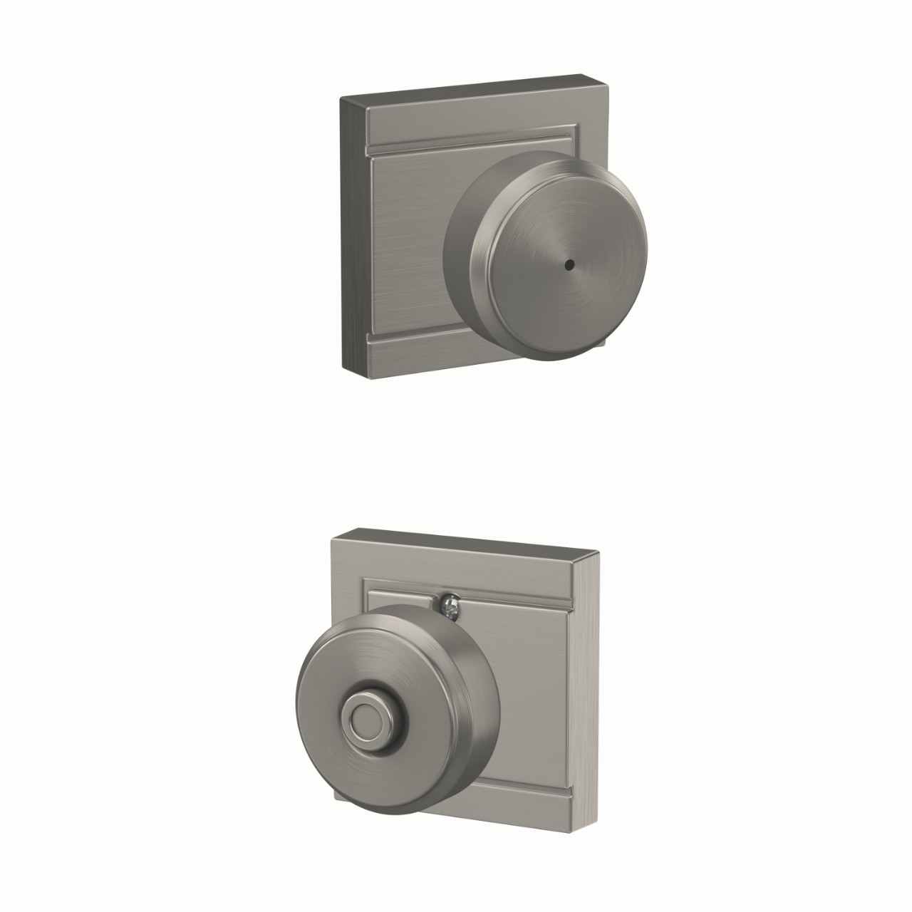 Bowery Knob Bed & Bath Lock with Upland Trim