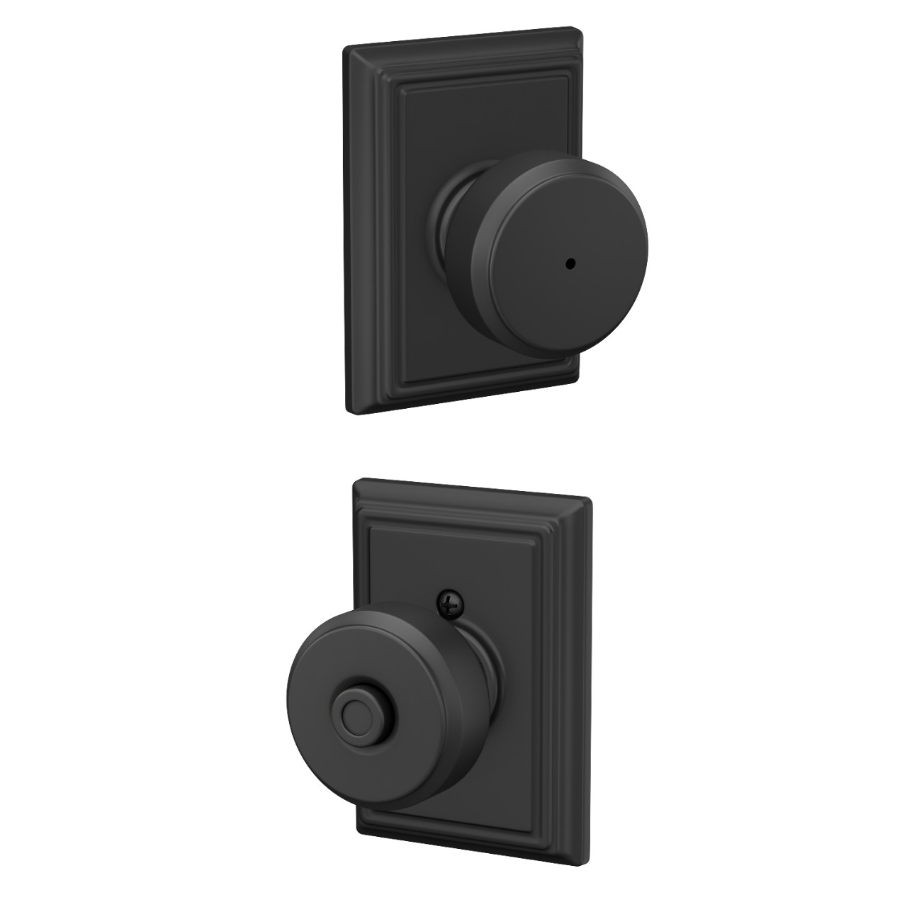 Bowery Knob Bed & Bath Lock with Addison Trim