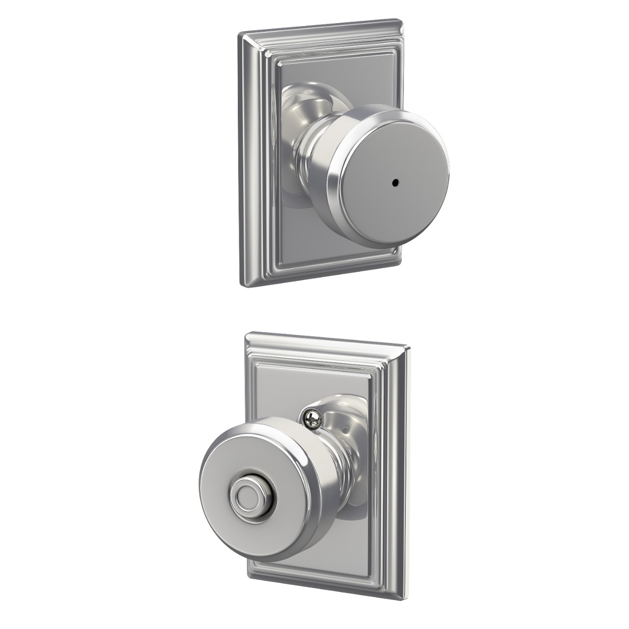 Bowery Knob Bed & Bath Lock with Addison Trim