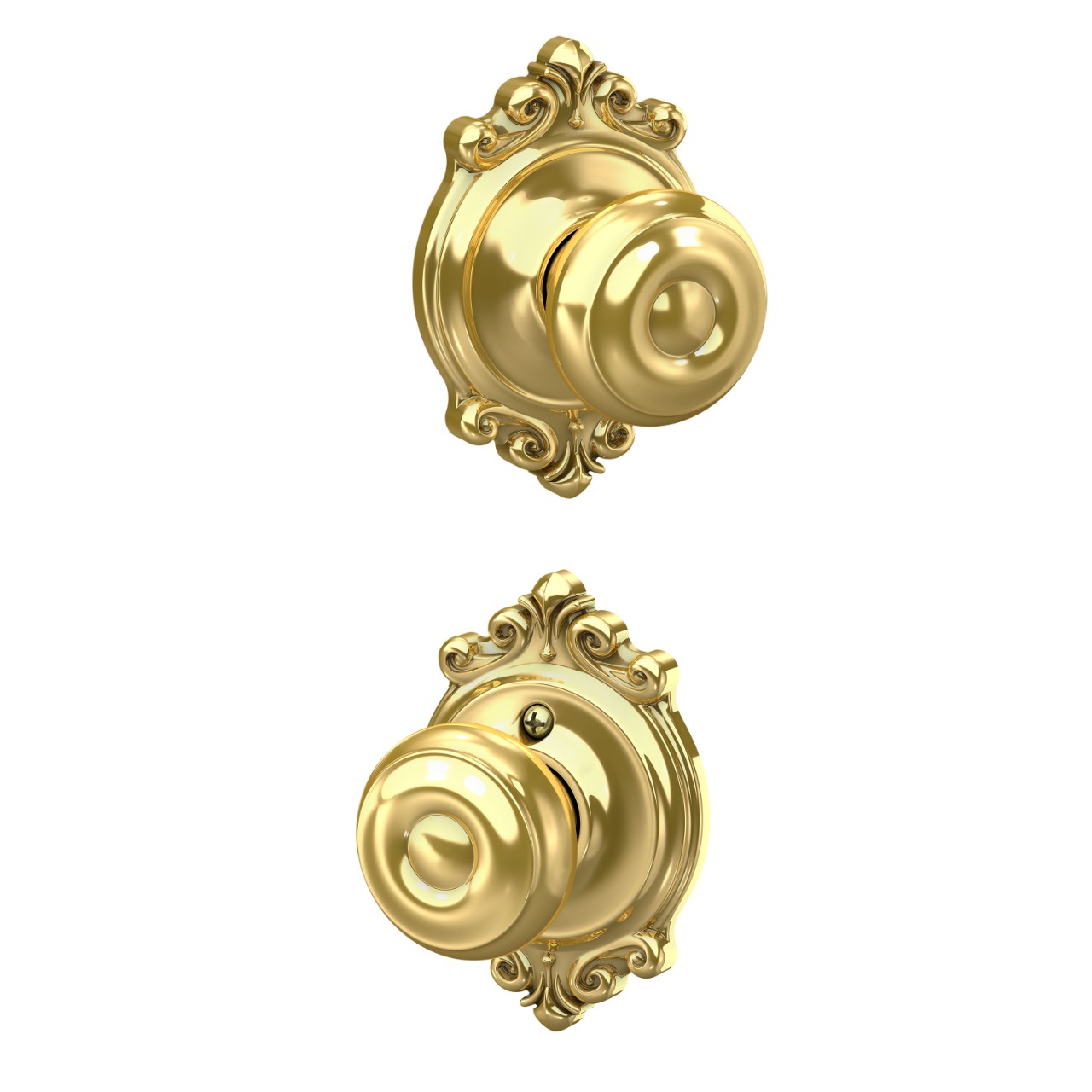 Georgian Knob Hall & Closet Lock with Brookshire Trim