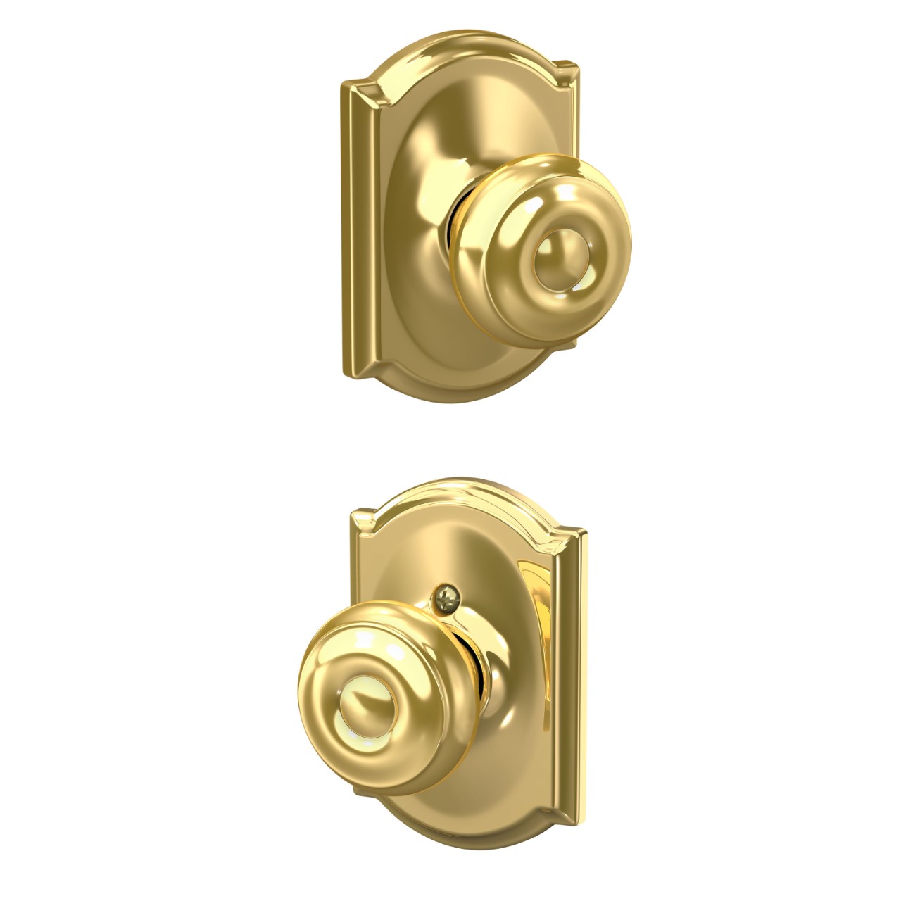 Georgian Knob Hall & Closet Lock with Camelot Trim