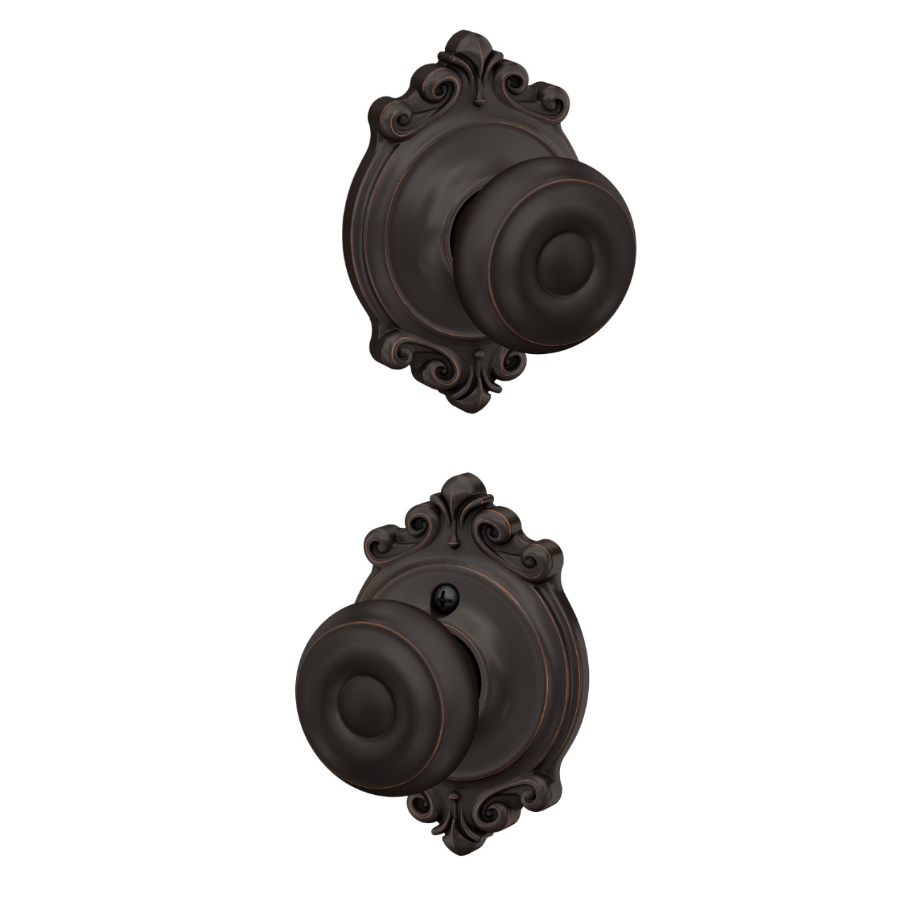 Georgian Knob Hall & Closet Lock with Brookshire Trim