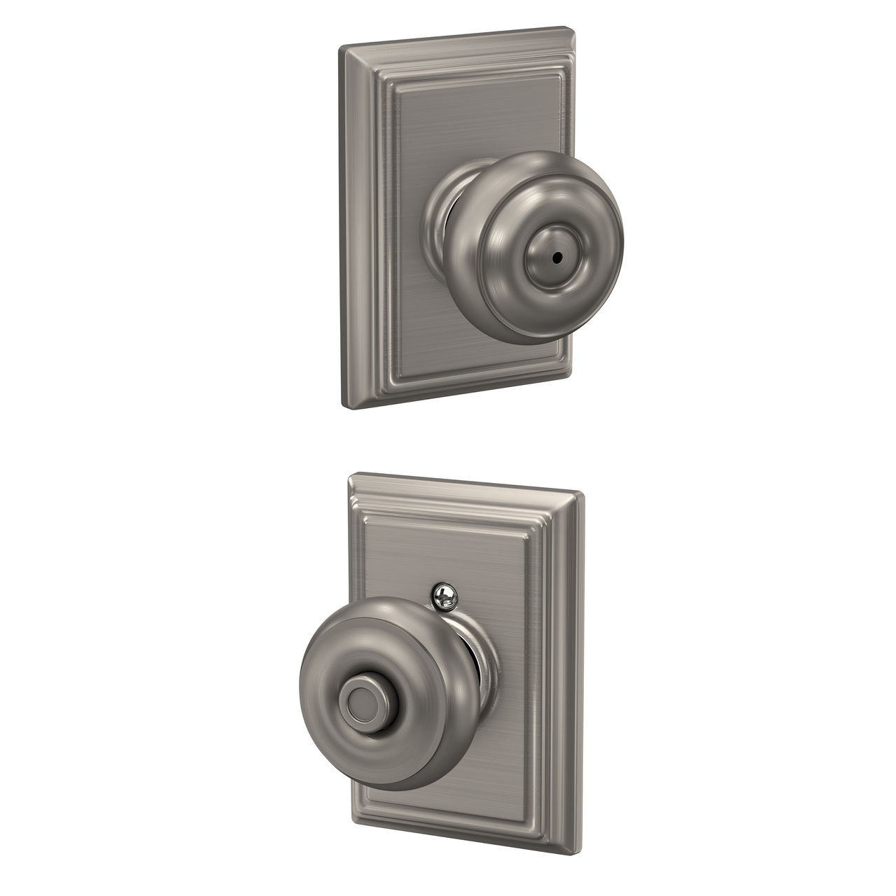 Georgian Knob Bed & Bath Lock with Addison Trim