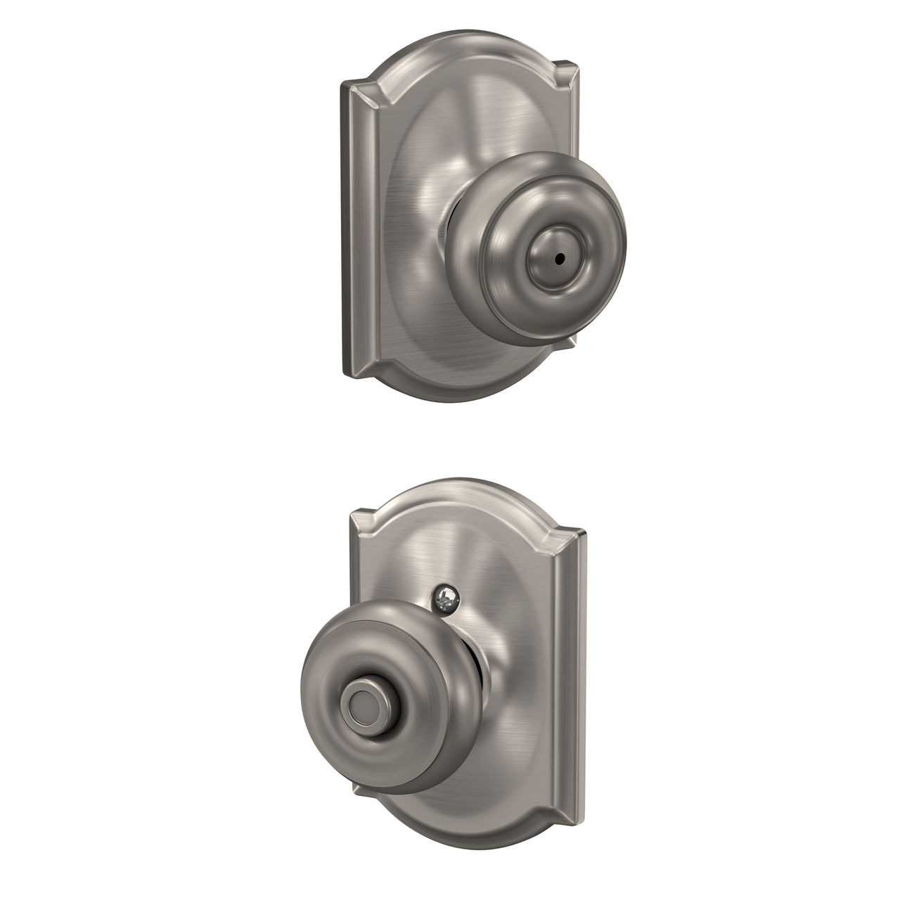 Georgian Knob Bed & Bath Lock with Camelot Trim