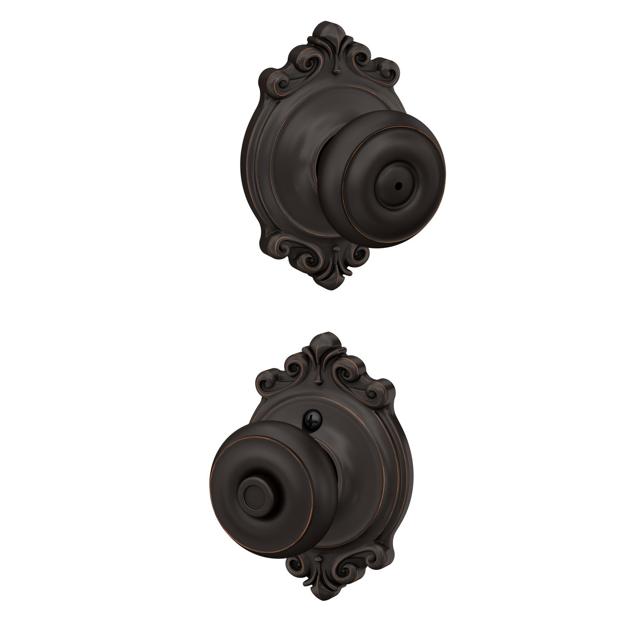 Georgian Knob Bed & Bath Lock with Brookshire Trim