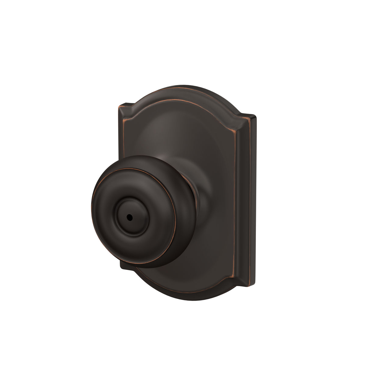 Georgian Knob Bed & Bath Lock with Camelot Trim