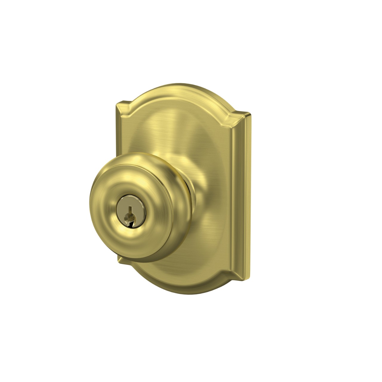 Georgian Knob Keyed Entry Lock with Camelot Trim