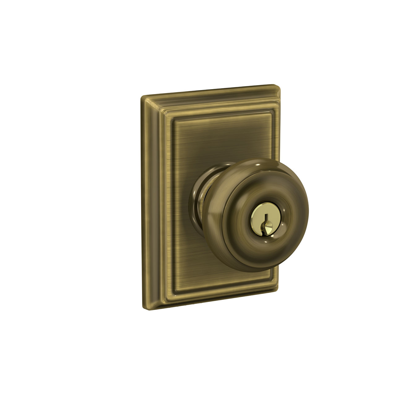 Georgian Knob Keyed Entry Lock with Addison Trim