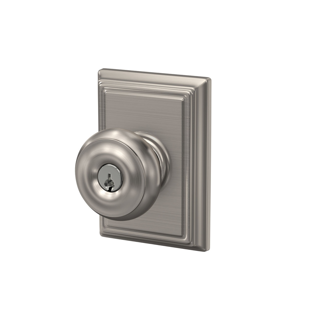 Georgian Knob Keyed Entry Lock with Addison Trim