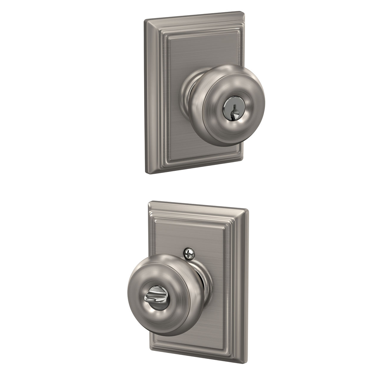 Georgian Knob Keyed Entry Lock with Addison Trim