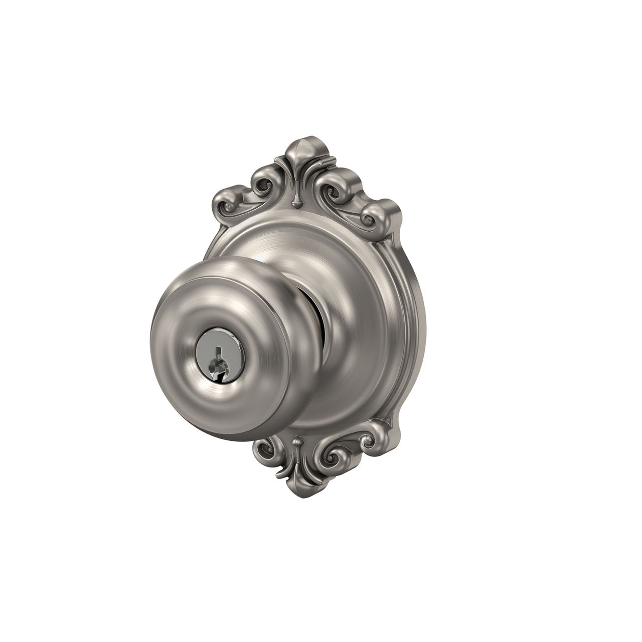Georgian Knob Keyed Entry Lock with Brookshire Trim