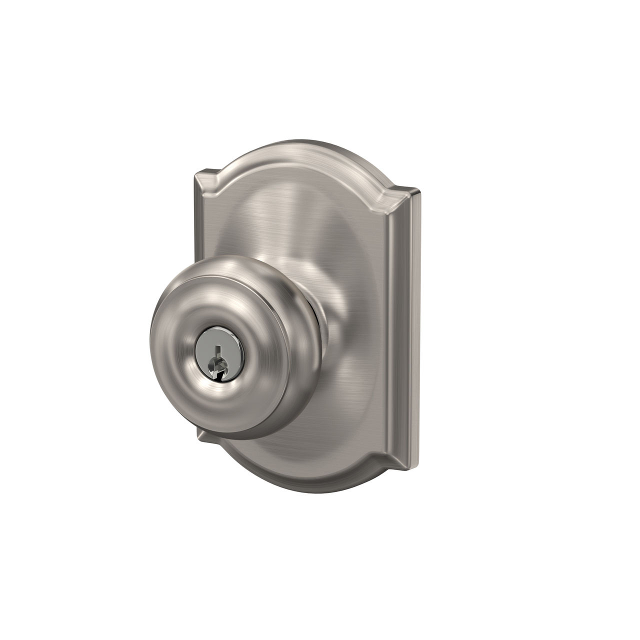 Georgian Knob Keyed Entry Lock with Camelot Trim