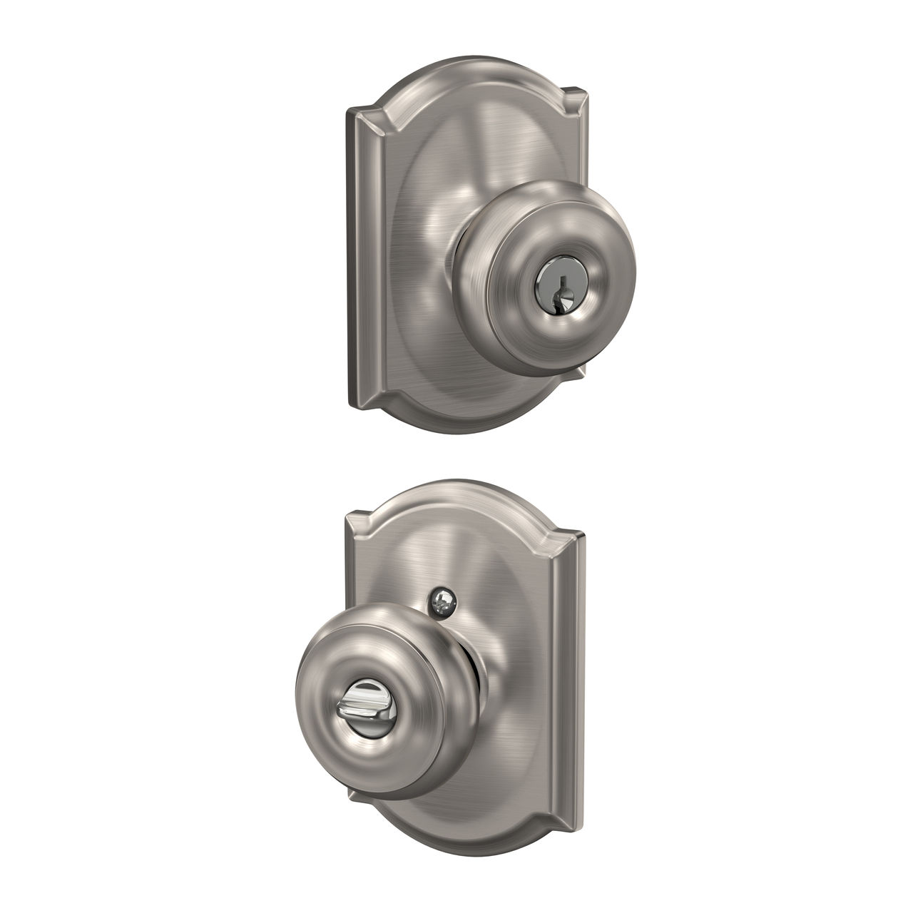 Georgian Knob Keyed Entry Lock with Camelot Trim