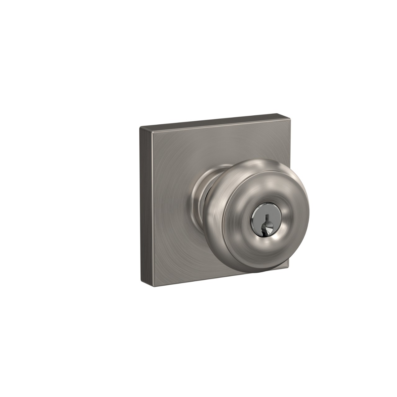 Georgian Knob Keyed Entry Lock with Collins Trim