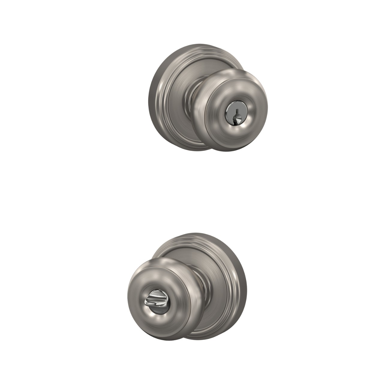 Georgian Knob Keyed Entry Lock with Indy Trim