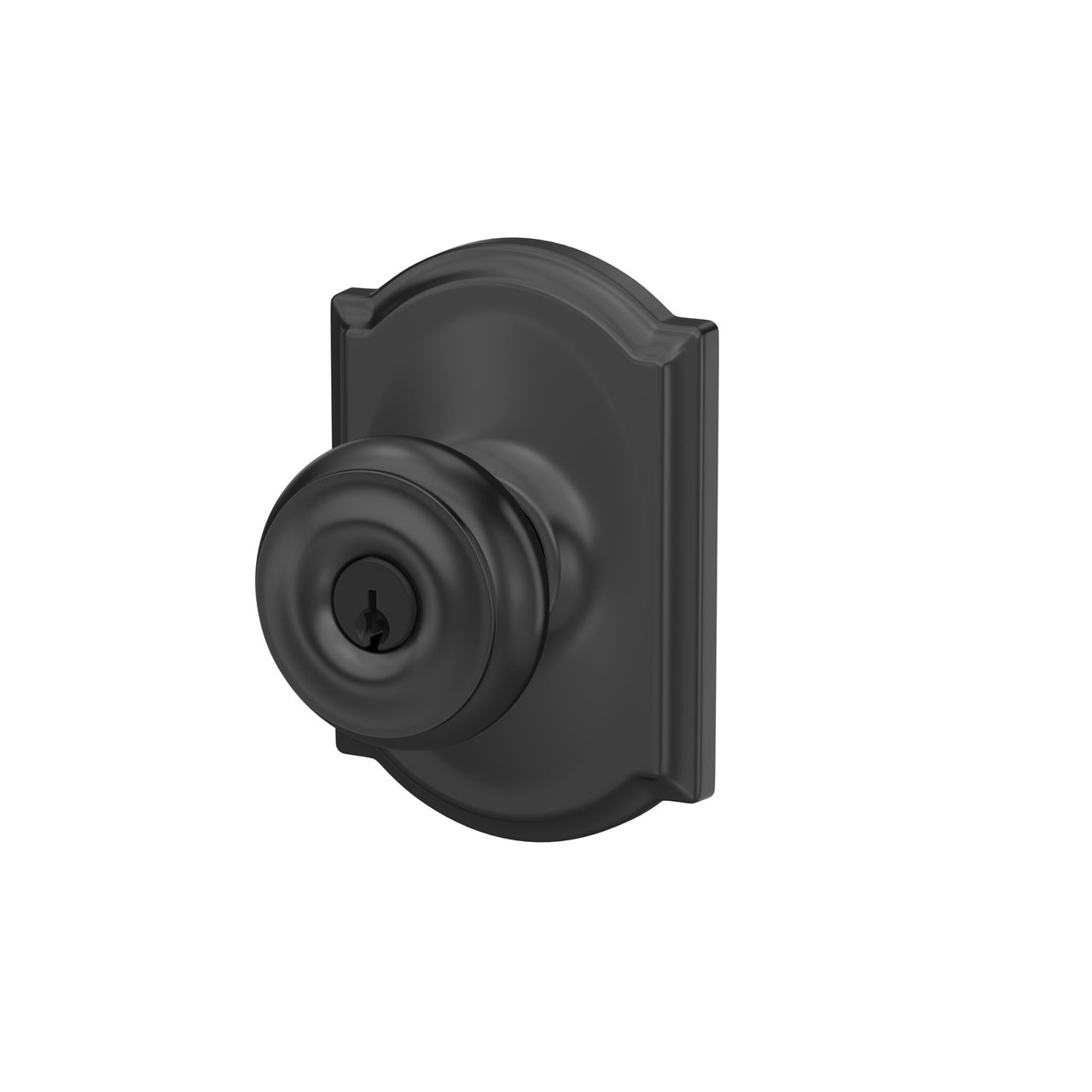 Georgian Knob Keyed Entry Lock with Camelot Trim