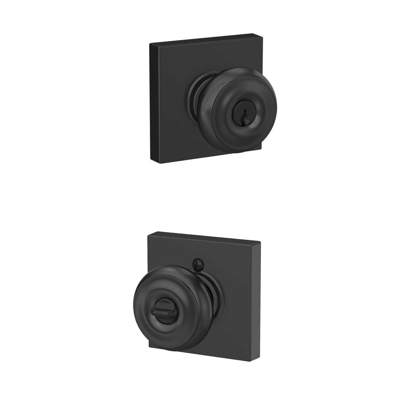 Georgian Knob Keyed Entry Lock with Collins Trim