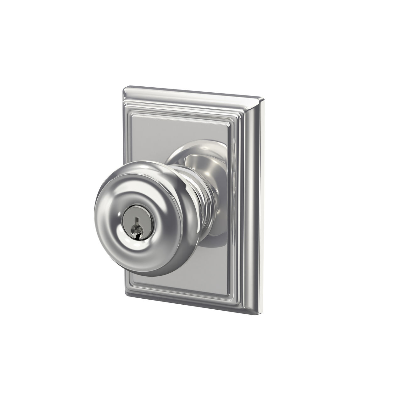 Georgian Knob Keyed Entry Lock with Addison Trim