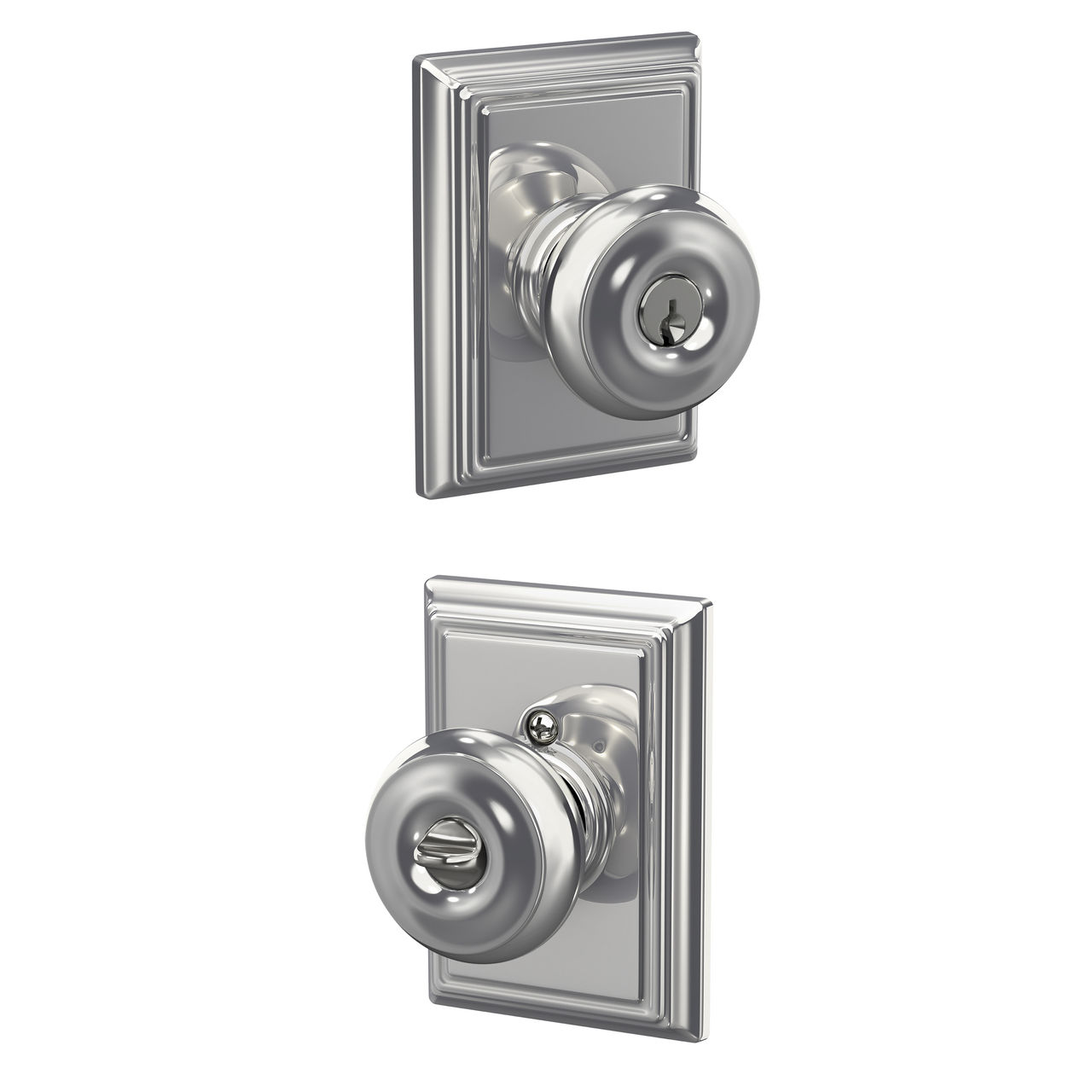 Georgian Knob Keyed Entry Lock with Addison Trim