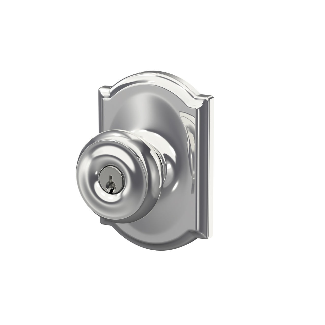 Georgian Knob Keyed Entry Lock with Camelot Trim