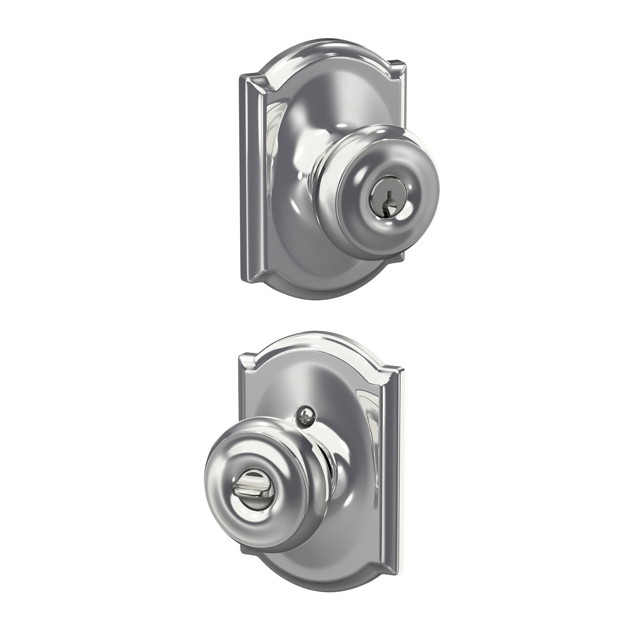 Georgian Knob Keyed Entry Lock with Camelot Trim