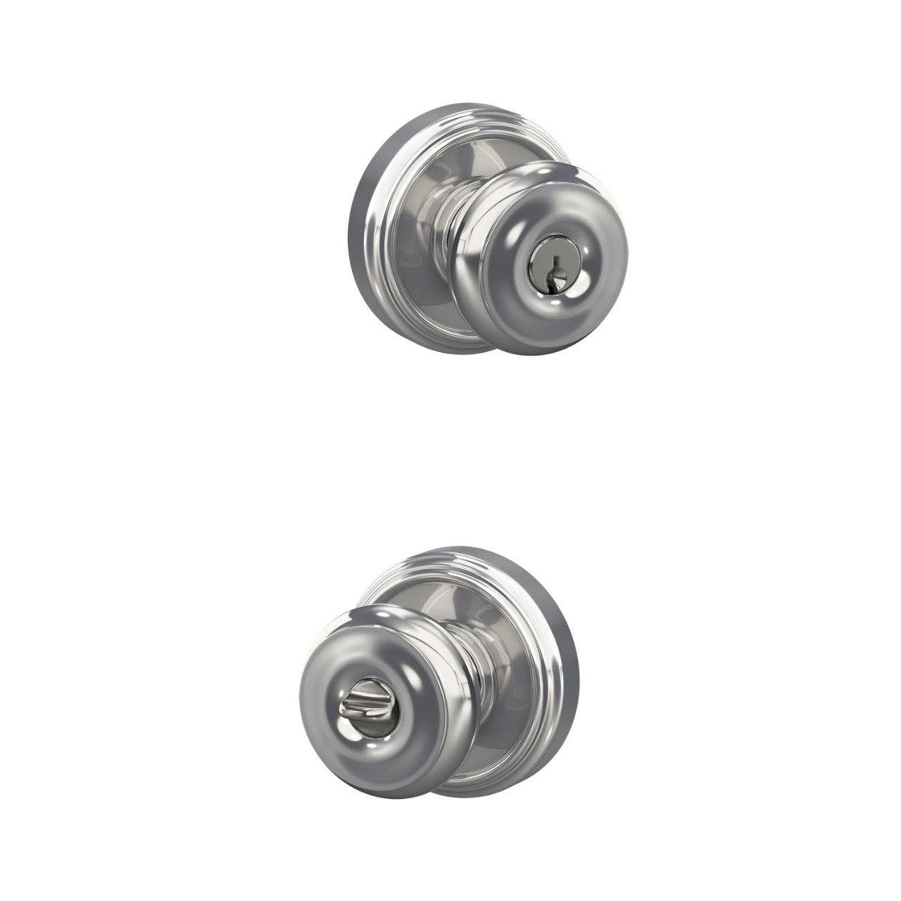 Georgian Knob Keyed Entry Lock with Indy Trim