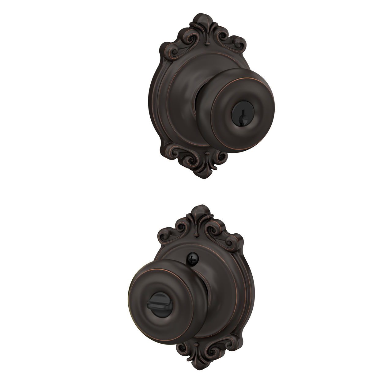 Georgian Knob Keyed Entry Lock with Brookshire Trim