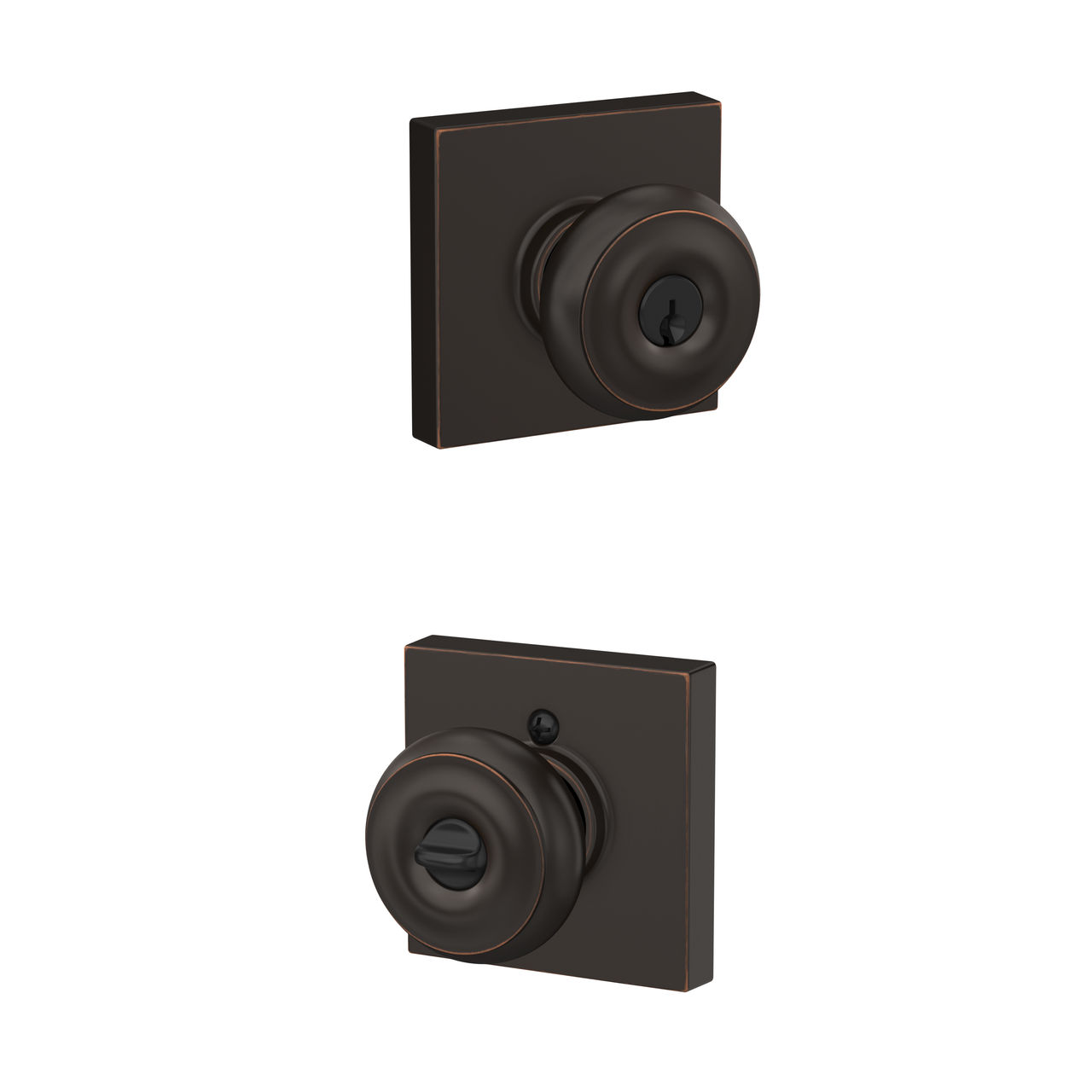 Georgian Knob Keyed Entry Lock with Collins Trim