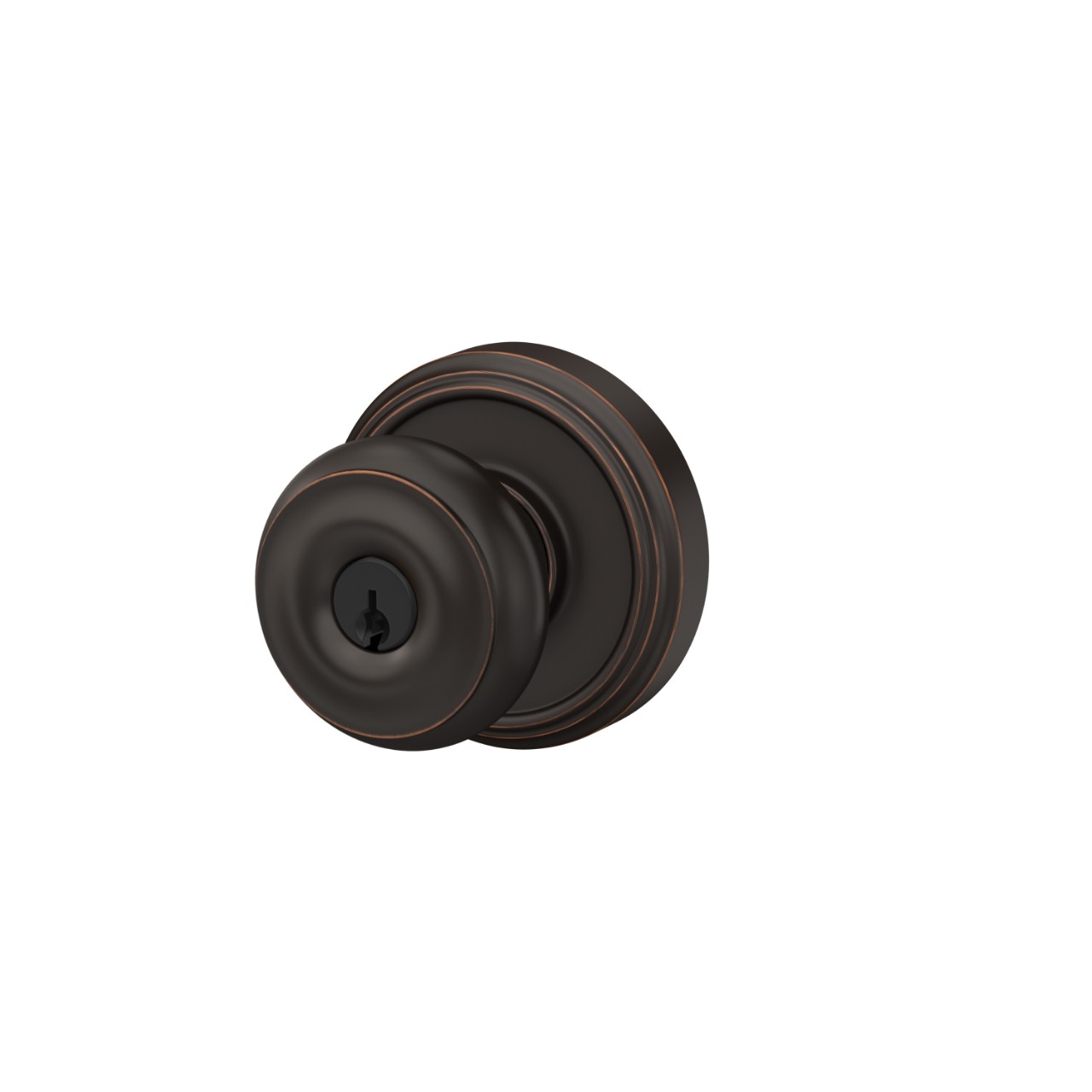 Georgian Knob Keyed Entry Lock with Indy Trim