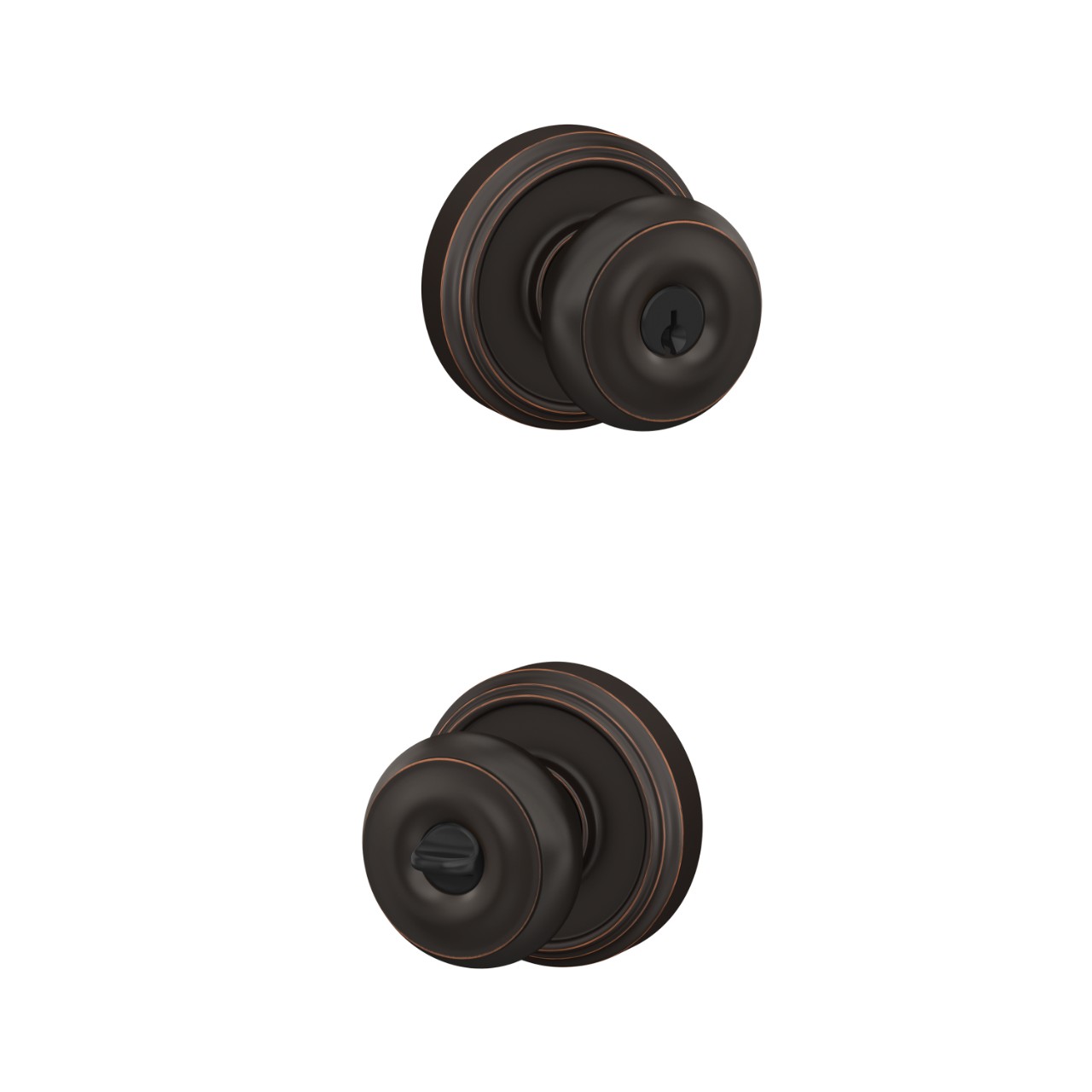 Georgian Knob Keyed Entry Lock with Indy Trim