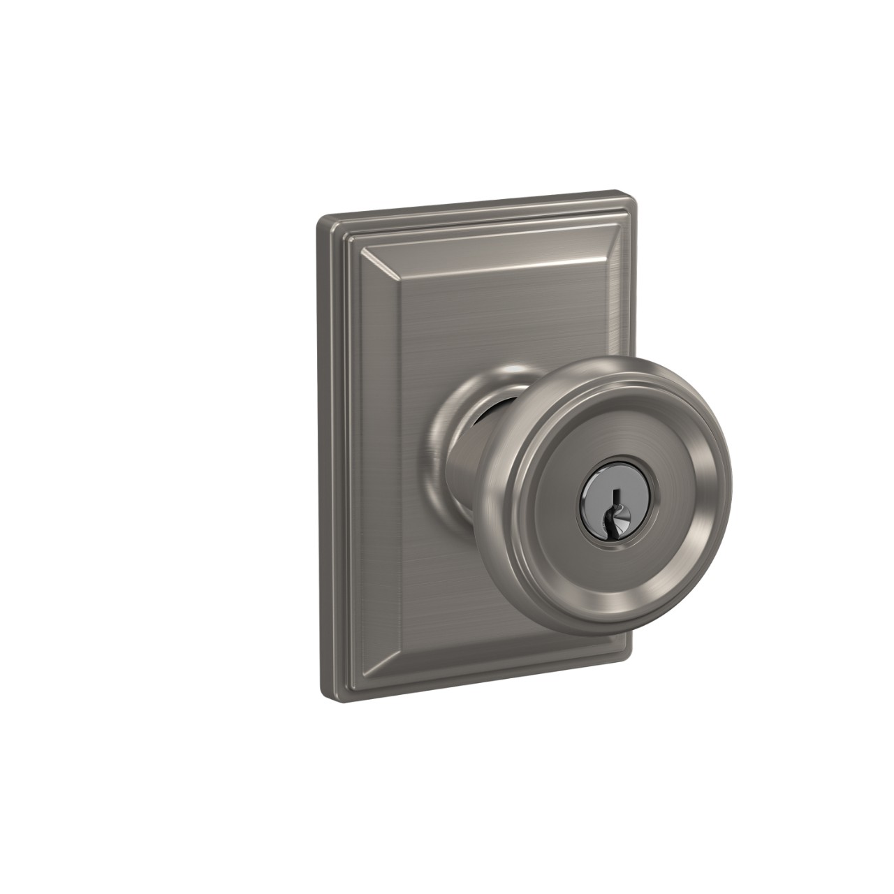 Offerman Knob with Grandville Trim Keyed Entry Lock