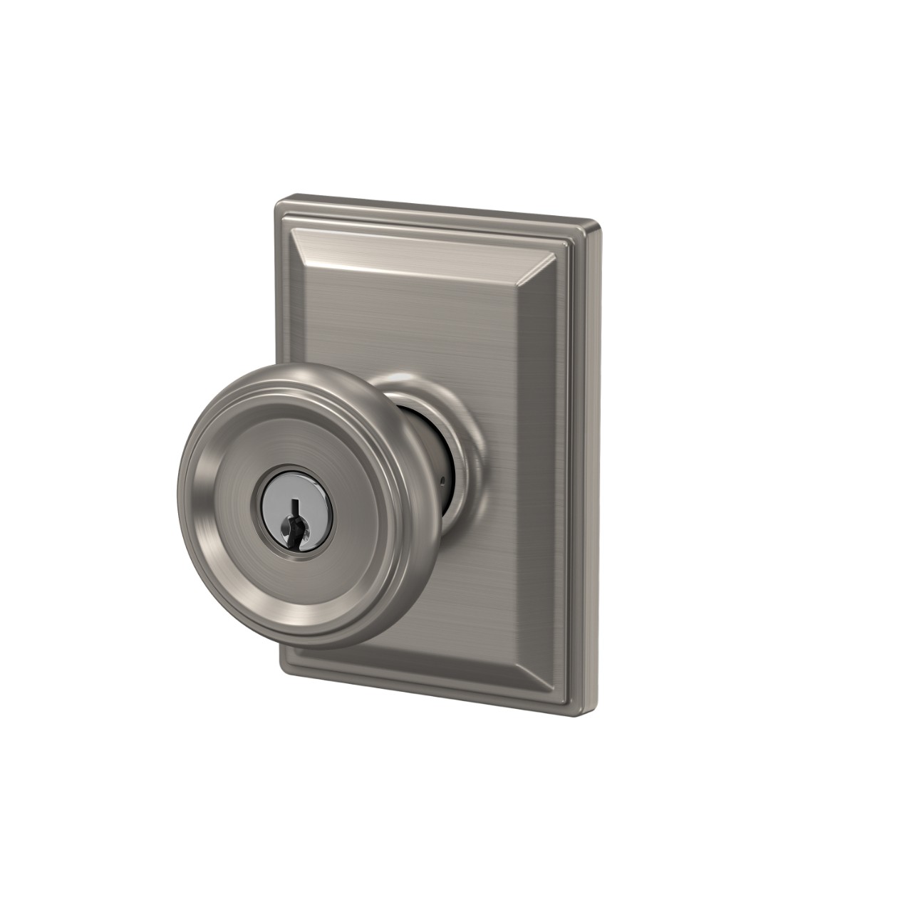 Offerman Knob with Grandville Trim Keyed Entry Lock