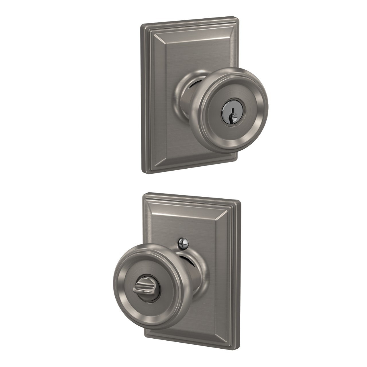 Offerman Knob with Grandville Trim Keyed Entry Lock