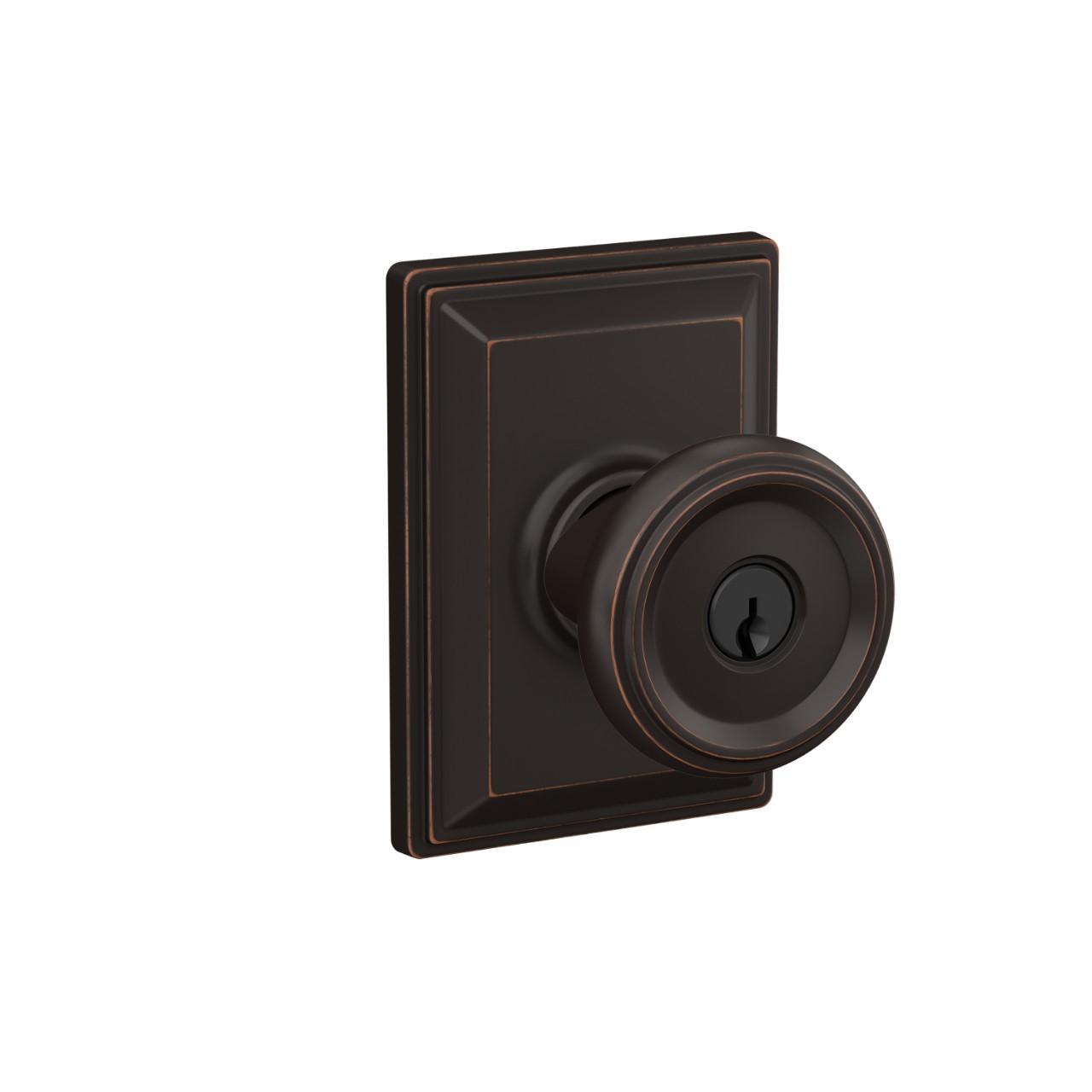 Offerman Knob with Grandville Trim Keyed Entry Lock