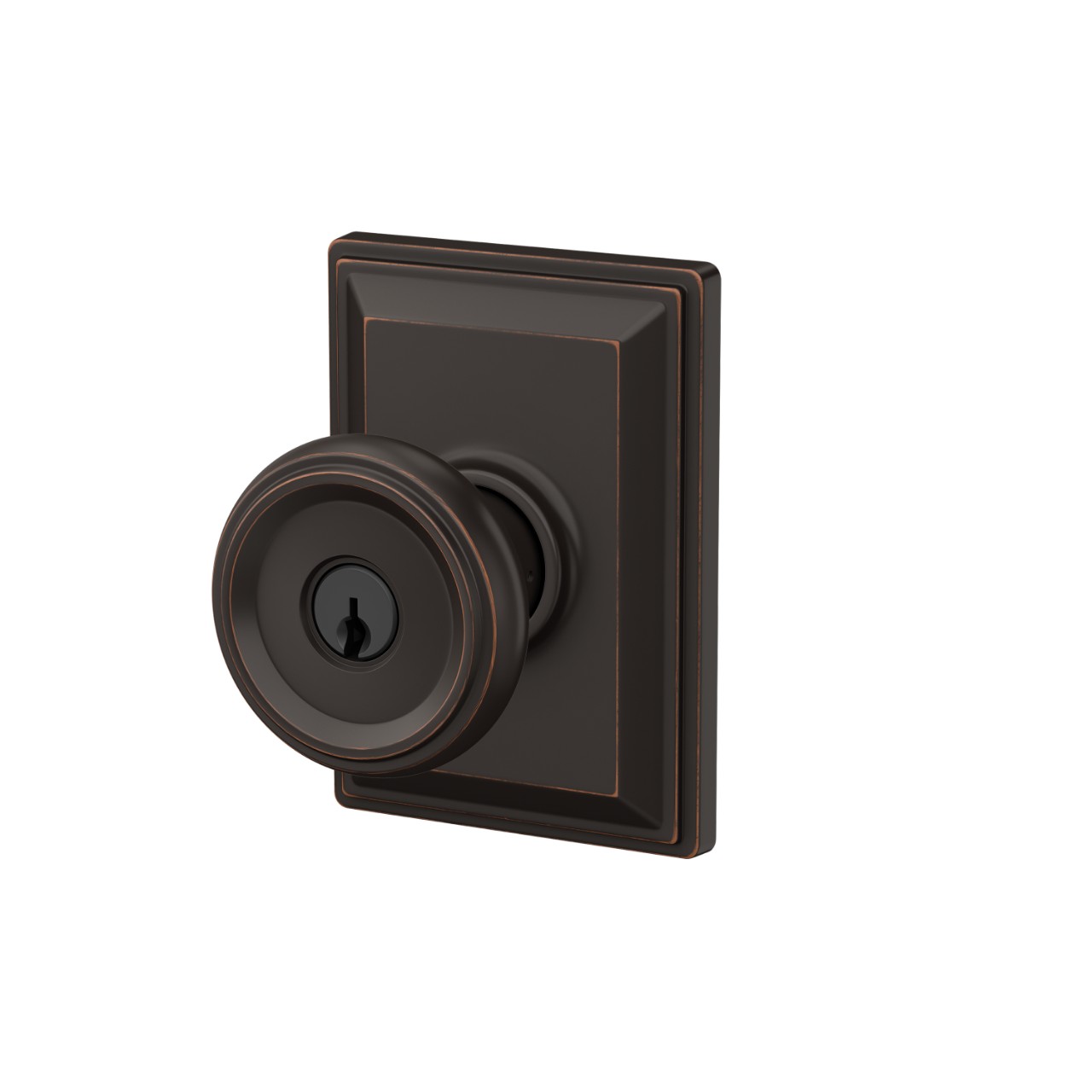 Offerman Knob with Grandville Trim Keyed Entry Lock