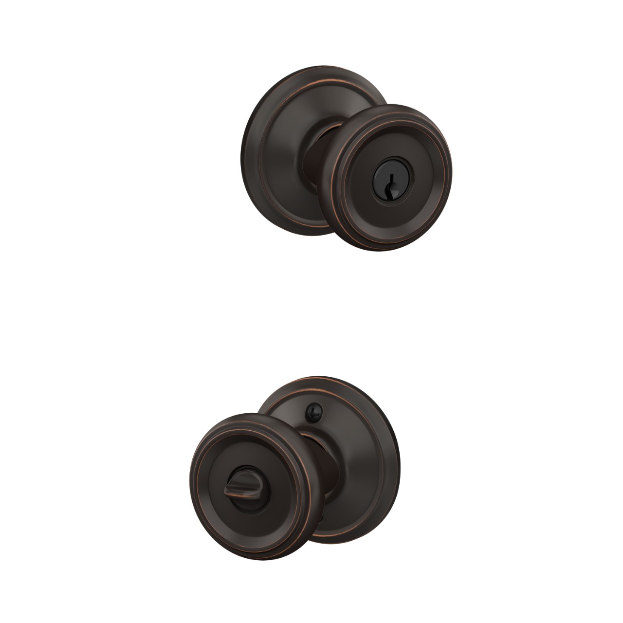 Offerman Knob with Georgian Trim Keyed Entry Lock