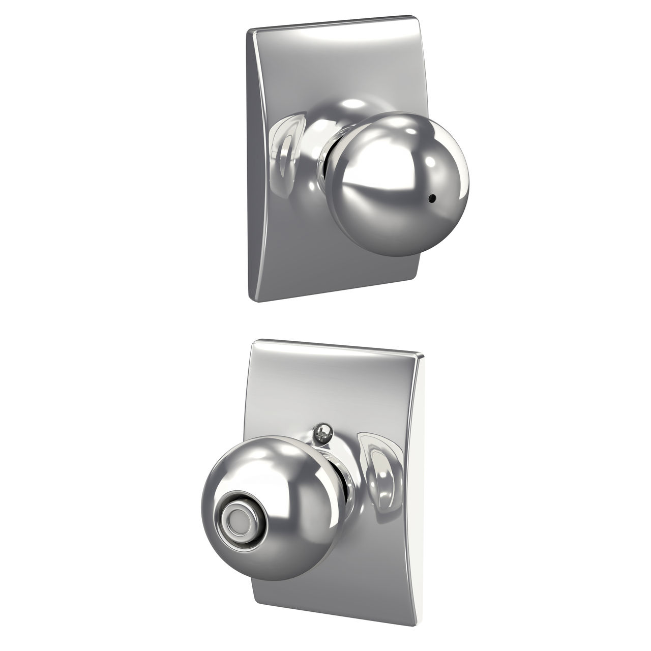 Orbit Knob Bed & Bath Lock with Century Trim