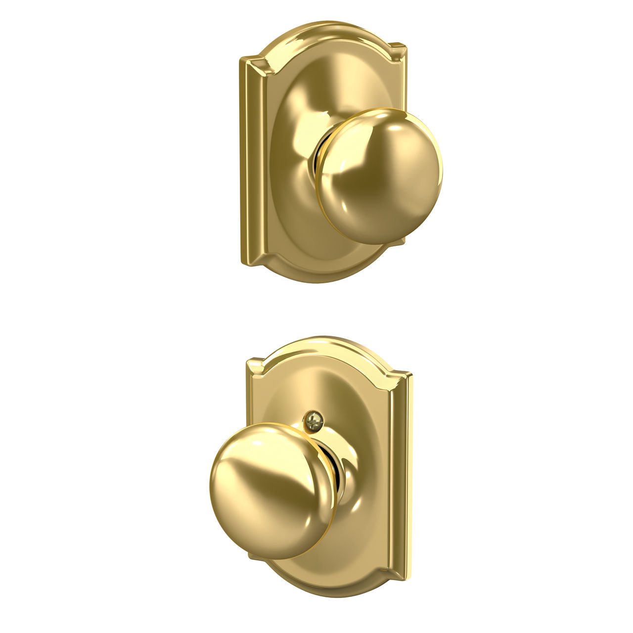 Plymouth Knob Hall & Closet Lock with Camelot Trim
