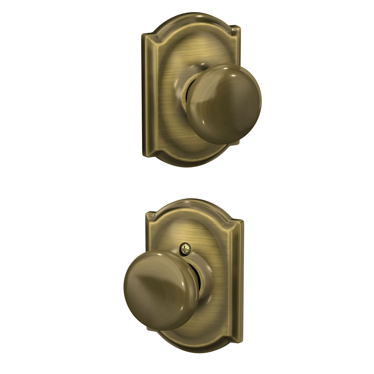 Plymouth Knob Hall & Closet Lock with Camelot Trim