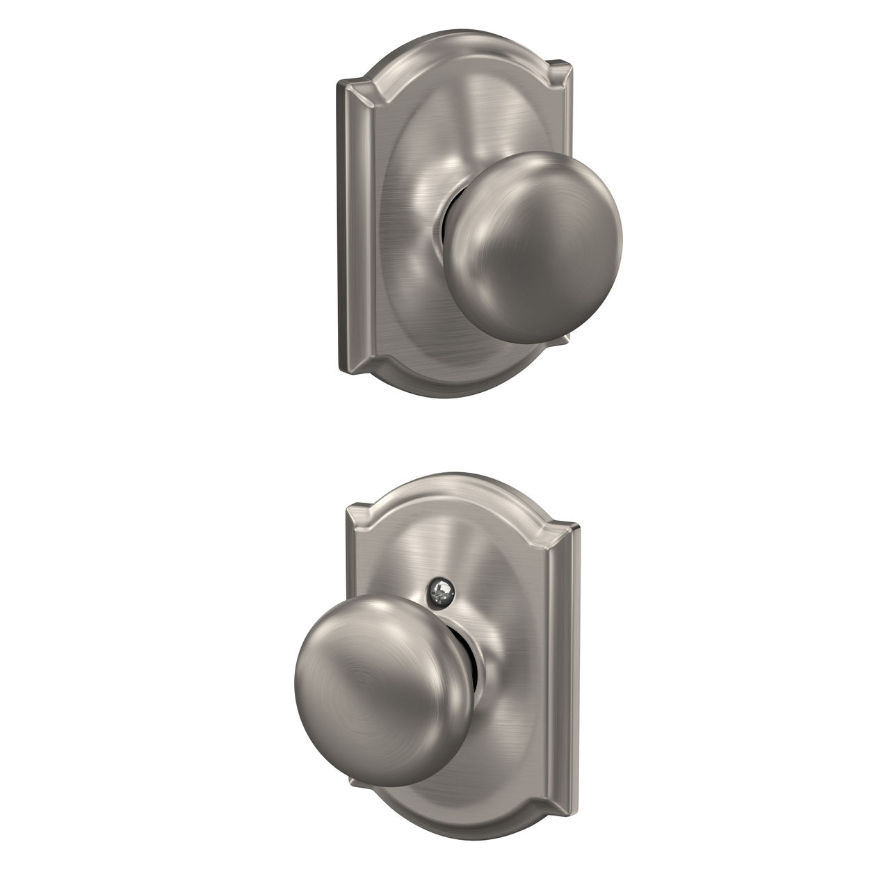 Plymouth Knob Hall & Closet Lock with Camelot Trim