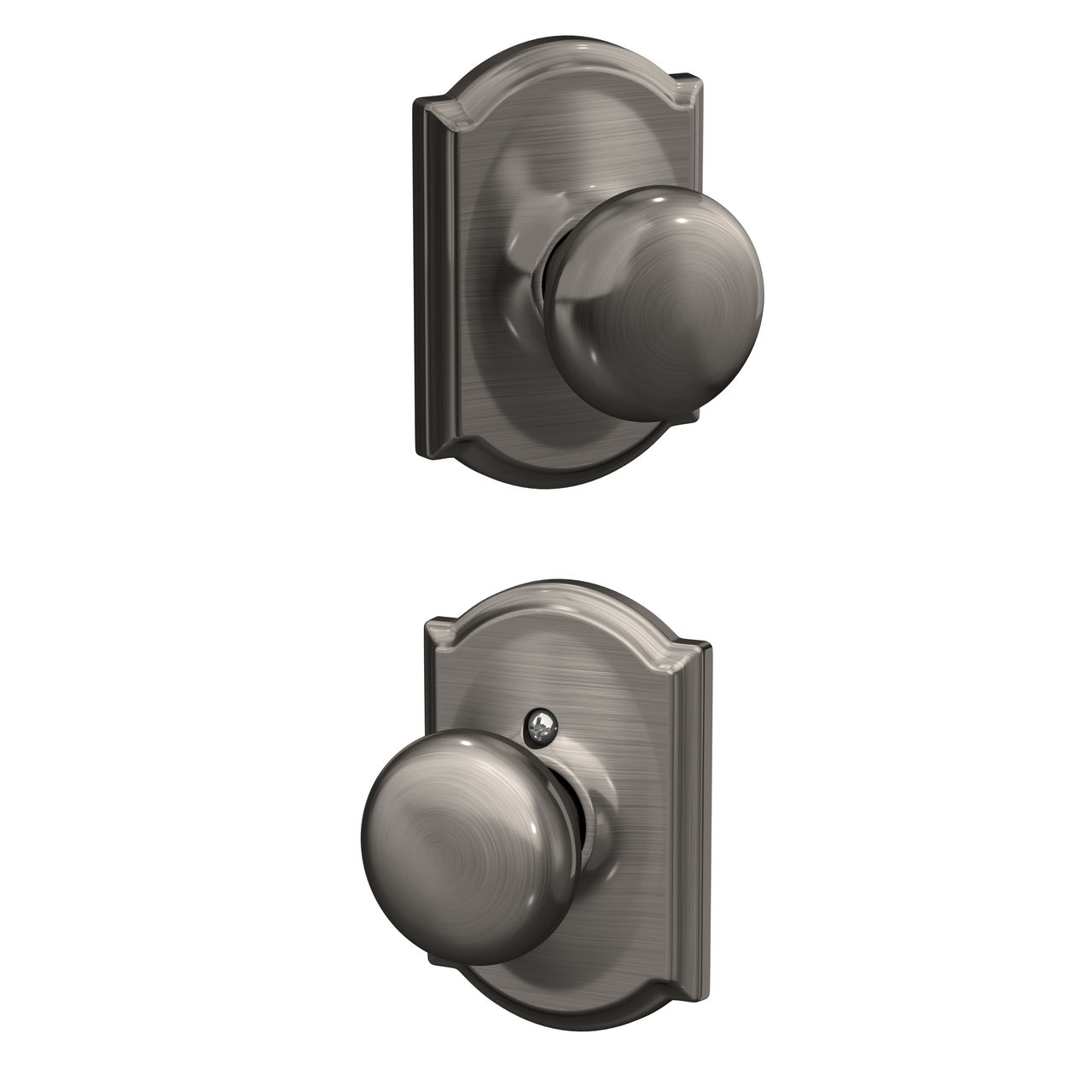 Plymouth Knob Hall & Closet Lock with Camelot Trim