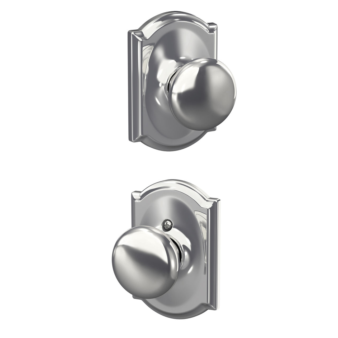 Plymouth Knob Hall & Closet Lock with Camelot Trim