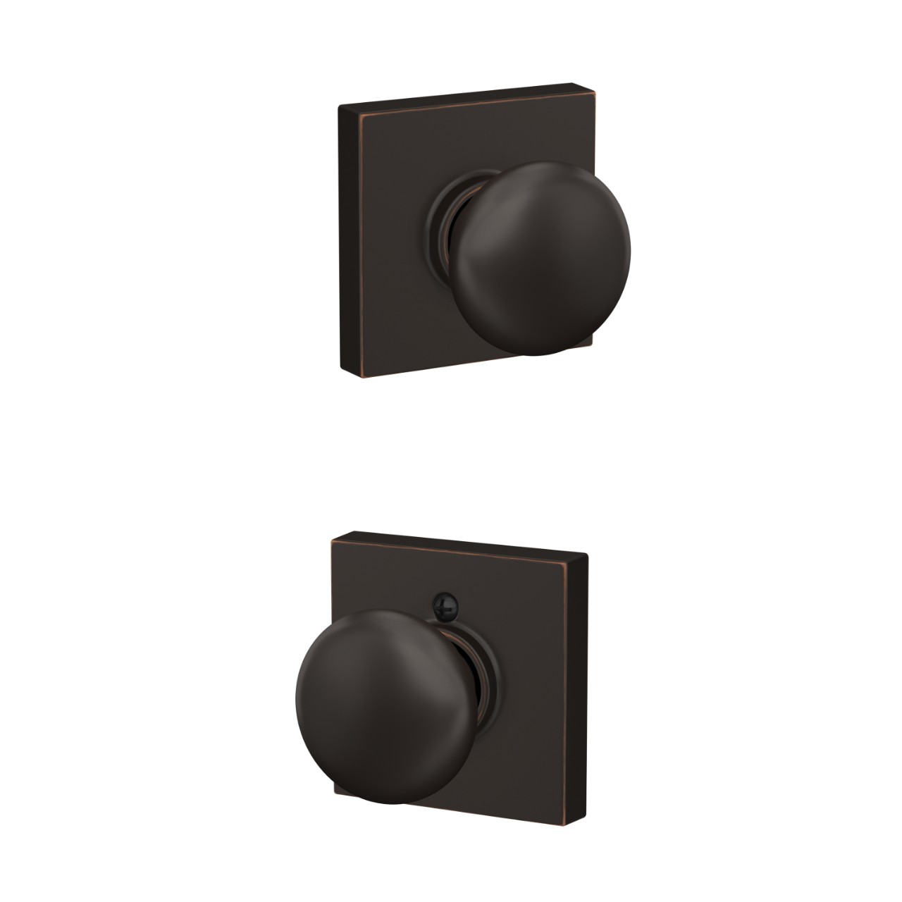 Plymouth Knob Hall & Closet Lock with Collins Trim