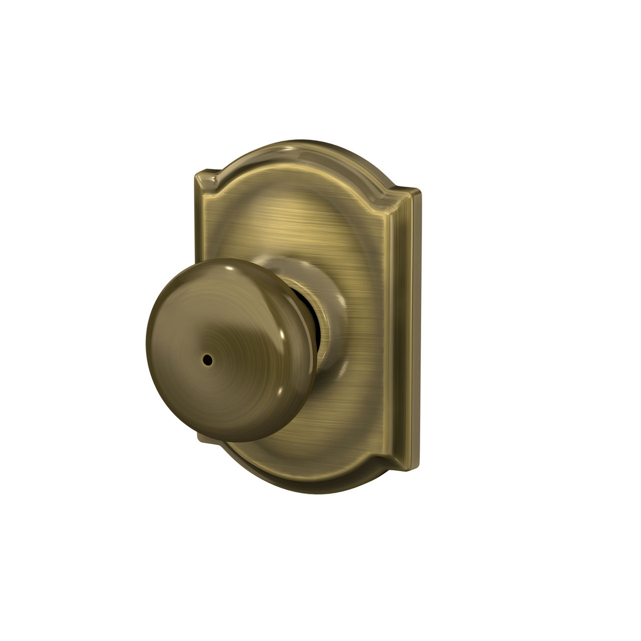 Plymouth Knob Bed & Bath Lock with Camelot Trim