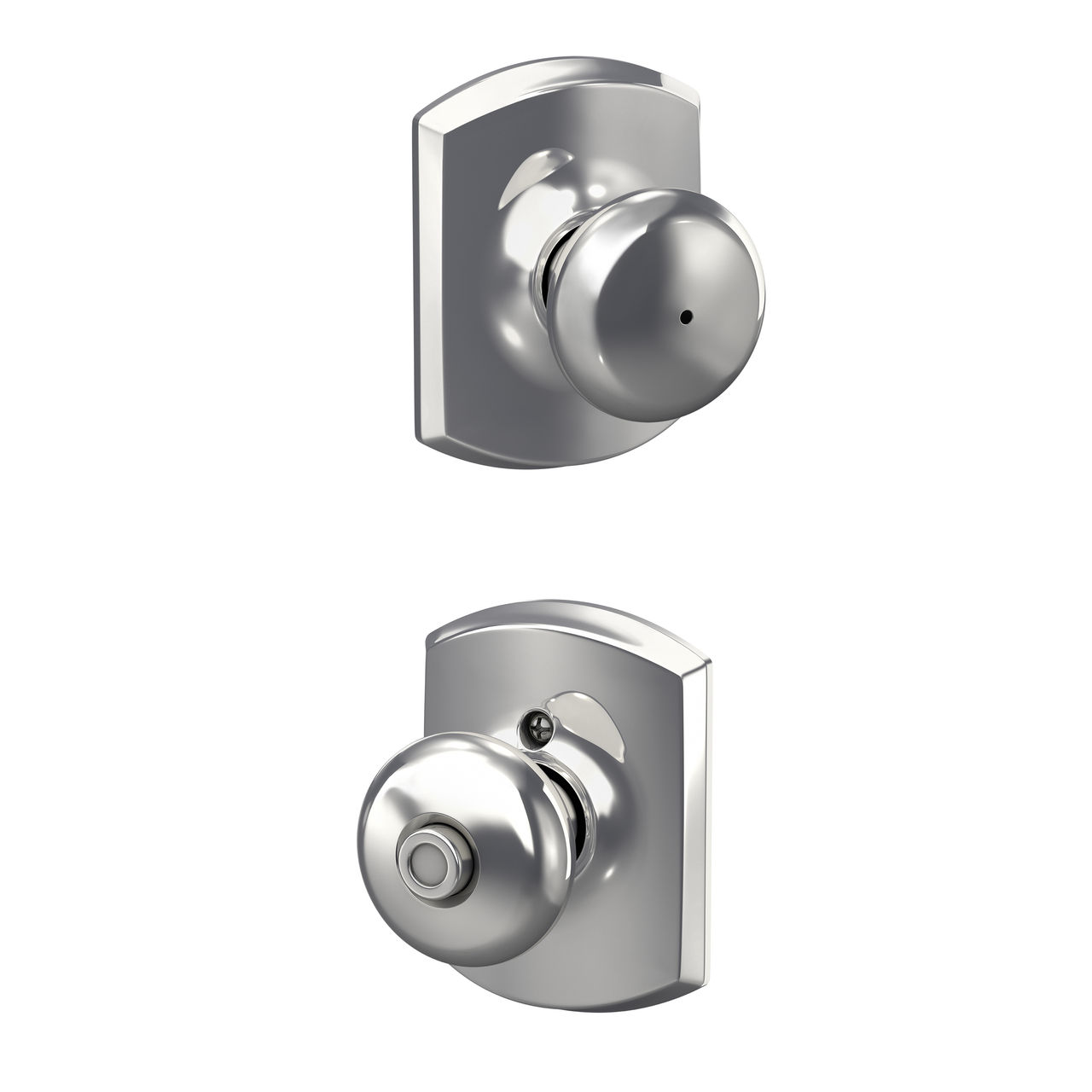 Plymouth Knob Bed & Bath Lock with Greenwich Trim
