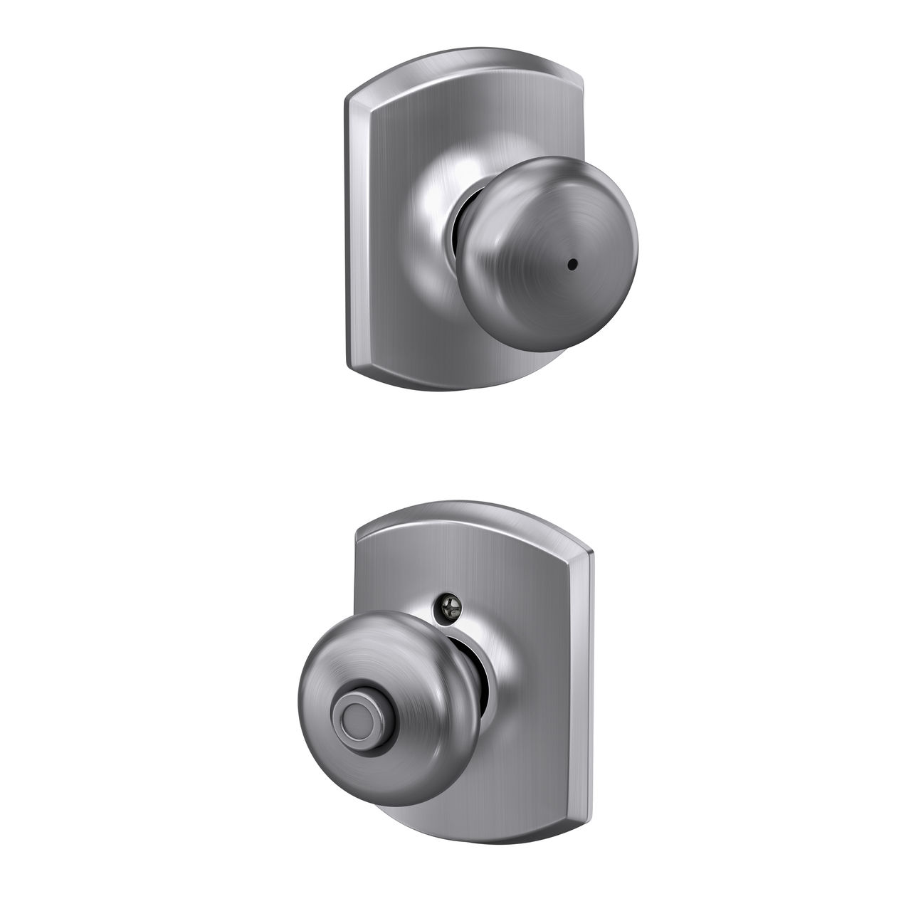 Plymouth Knob Bed & Bath Lock with Greenwich Trim