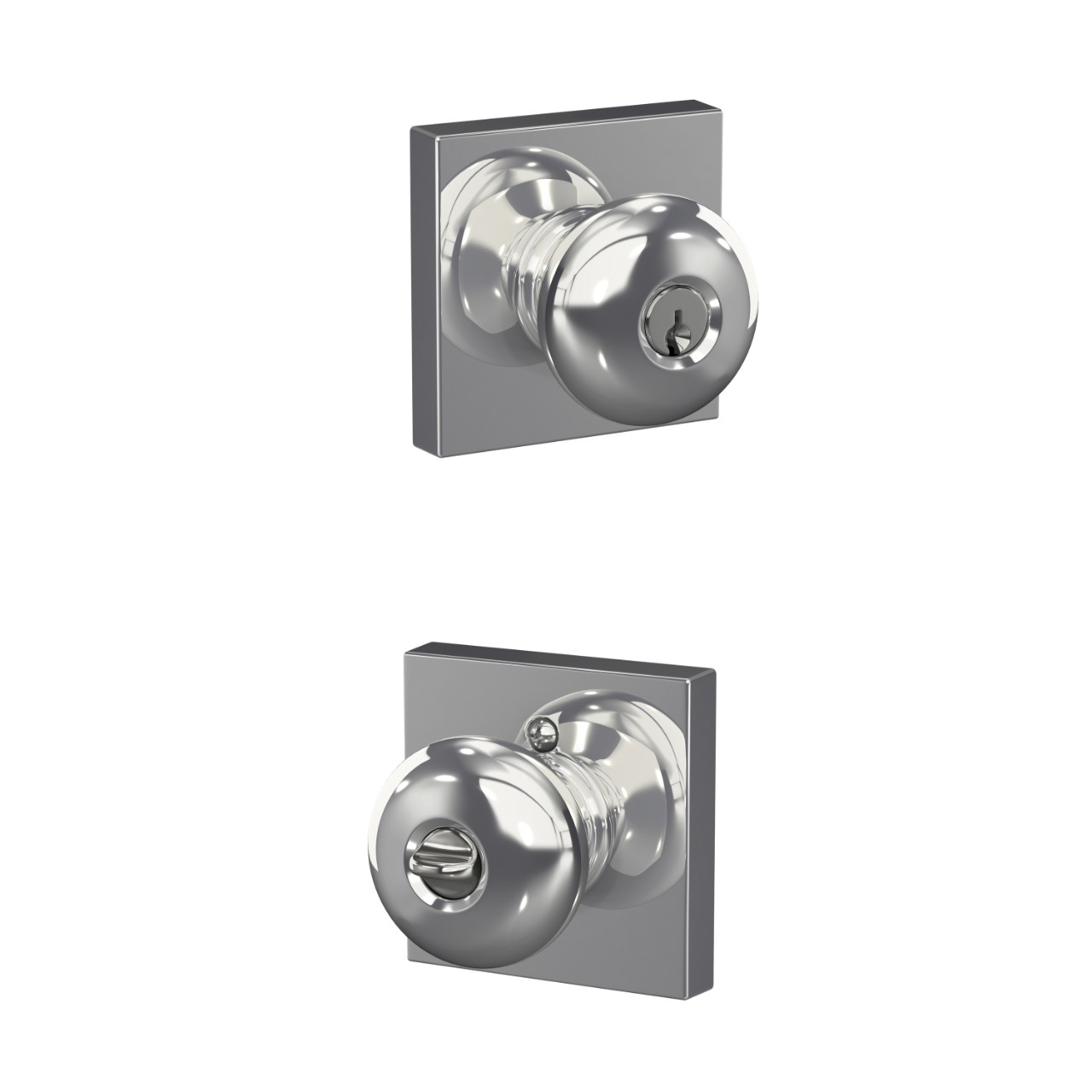 Plymouth Knob with Collins Trim Keyed Entry Lock